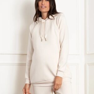 Seraphine Modal Blend Cream Maternity & Nursing Hoodie